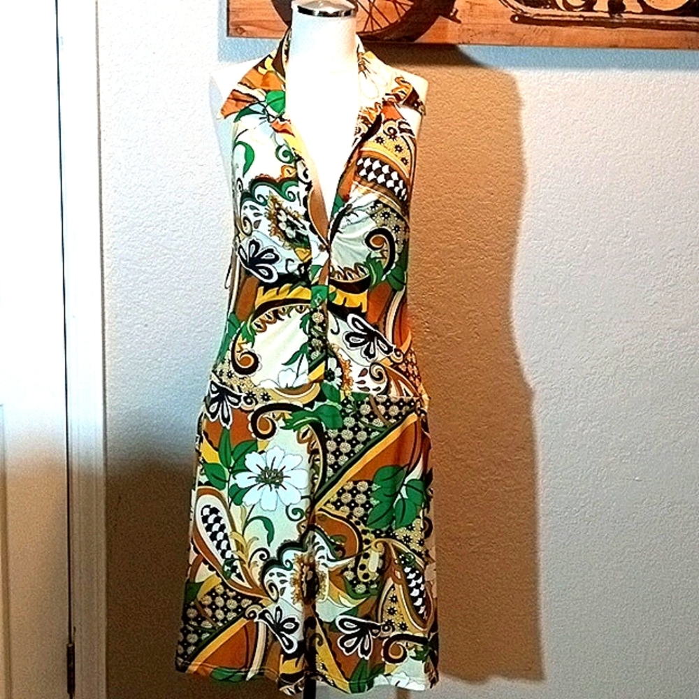 Michael P Size L Halter Mini Dress